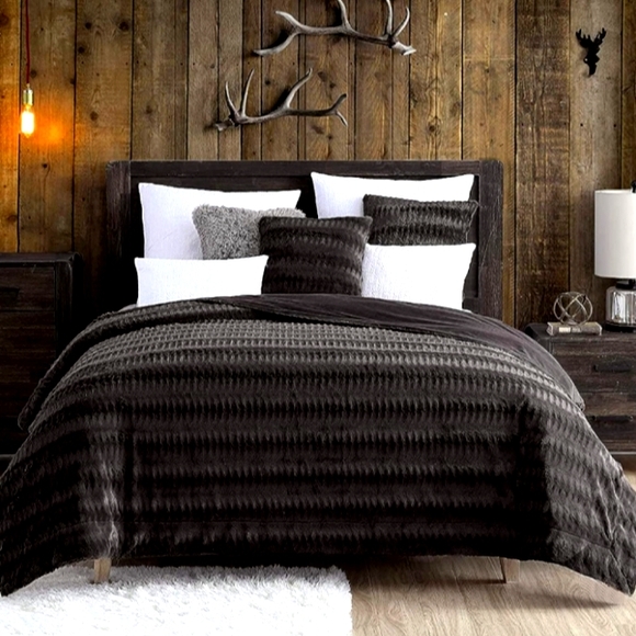 Dark Chocolate Brown Faux Fur Blanket Queen Bed Soft Plush Bedspread Full Size - Picture 1 of 11